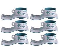 Marine Business Coastal - Set di 6 tazze da caffè con piattino, in melamina, con motivo ondulato