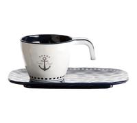 Marine Business Sailor Soul tazzina e piattino con Design Elegante, Multicolore, Taglia Unica