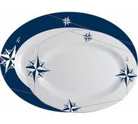 Marine Business Northwind fonti di Portata Ovale, in melammina, Bianco e Blu, 36 x 25 x 2.4 cm, Confezione da 2