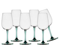 Marine Business Set di 6 bicchieri da vino turchese Ecozen in plastica infrangibile