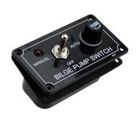 MARINE FUSED BILGE PUMP SWITCH PANEL 12V BLACK (Horizontal) - BOAT YACHT