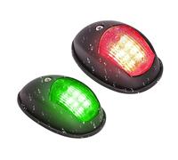 Marine Led Navigation Lights, Red Green Waterproof Boat Lights, Night Fishing Lighting Accessories, Perfect for Yacht, Trailer, Bowfishing, Pond, Boating Safety, 10 cm White Black Gray