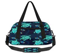 Marine Life - Borsone da viaggio per bambini con tartaruga verde, leggero, per sport, palestra, per bambini, per la notte, weekender, da portare con sé, da portare con sé, Vita marina, 18.5L x 7.8W x