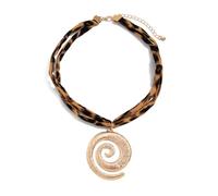 Marine Life Ispirato Spirali Conchiglie Disegni Morbido Cotone Panno Catena Gioielli Con Confortevole Chiusura In Lega Per Le Donne Gioielli In Tessuto Di Cotone, One Size, come descritto, come