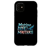 Marine Life Matters Ocean Conservation Whale Coral Design Custodia per iPhone 11
