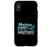 Marine Life Matters Ocean Conservation Whale Coral Design Custodia per iPhone X/XS