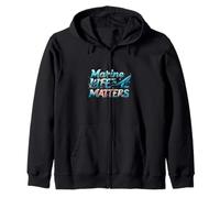 Marine Life Matters Ocean Conservation Whale Coral Design Felpa con Cappuccio