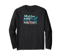 Marine Life Matters Ocean Conservation Whale Coral Design Maglia a Manica