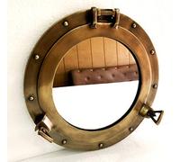 Marine Nautical Store Specchio rotondo da parete con finitura marrone anticato, 30,5 cm, decorazione per la casa