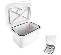 Marine Scatola portaoggetti con coperchio, sportello della barca in ABS girevole a 270°, scomparto portaoggetti impermeabile per esche e attrezzi, tagliabile, nero/bianco, 37,5 x 27 x 17,5 cm (bianco)