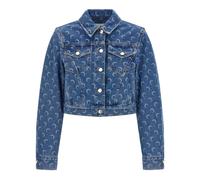 Marine Serre, ,Jackets ,Donna ,Blu ,S Giacca Corta in Denim con Laser Lunare Moon