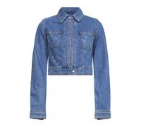 Marine Serre, ,Jackets ,Donna ,Blu ,S Giacca di jeans corta con stampa luna