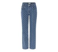 Marine Serre, ,Jeans ,Donna ,Blu ,L Moon Laser Straight Denim Jeans