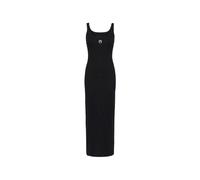 Marine Serre - Moon Logo Abito Lungo in Jersey a Costine - - Dresses - Donna - Nero - XS