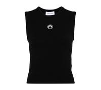 Marine Serre - Top Ricamato con Luna Crescente - - Tops - Donna - Nero - L
