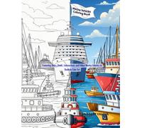 Marine Vehicles Coloring Book: Featuring Ships, Boats, Submarines, and Other Marine Vehicles in Realistic Line Art