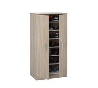 MarinelliGroup Armadio scarpiera multiuso armadietto mobile bagno casa garage 2 ante 7 ripiani ROVERE 55 X 36 X 108 cm - 007813F