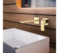 Mariner Arya rubinetto lavabo a parete proiezione: 200 mm, incluso corpo incasso move, ARY1000-OR+INT0035-OR+BOQ0059-OR, Arya oro [Rubinetteria Bagno > Rubinetteria Lavabo]