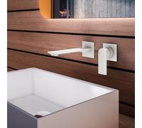 Mariner Arya rubinetto lavabo a parete proiezione: 200 mm, per corpo incasso move, ARY1000-BO+BOQ0059-BO, Arya bianco opaco [Rubinetteria Bagno > Rubinetteria Lavabo]