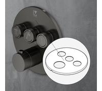 Mariner Eden ricambio copertura per termostato rotondo per 3 uscite, RIC0015T3-GM, Eden antracite spazzolato [Rubinetteria Bagno > Ricambi Rubinetteria Bagno]
