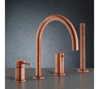 Mariner Logica rubinetto vasca 4 fori per montaggio su bordo vasca, LOG0125-RS, Logica rame opaco vintage [Rubinetteria Bagno > Rubinetteria Vasca]