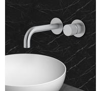 Mariner Logica Shine rubinetto lavabo a parete proiezione 212 mm, per corpo incasso move, LOS1000-CS+BOT0058-CS, Logica Shine cromo spazzolato [Rubinetteria Bagno > Rubinetteria Lavabo]