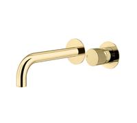 Mariner Logica Shine rubinetto lavabo a parete proiezione: 250 mm, incluso corpo incasso smart, LOS1111-OR+INT0055-00+BOT0258-OR, Logica Shine oro [Rubinetteria Bagno > Rubinetteria Lavabo]