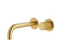 Mariner Logica Shine rubinetto lavabo a parete proiezione: 250 mm, incluso corpo incasso smart, LOS1111-OB+INT0055-00+BOT0258-OB, Logica Shine oro spazzolato [Rubinetteria Bagno > Rubinetteria Lavabo]