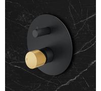 Mariner Logica Shine set vasca/doccia per 2-3 uscite, per corpo incasso, LOS1901-NOOB, Logica Shine nero opaco/oro spazzolato [Rubinetteria Bagno > Rubinetteria Doccia]