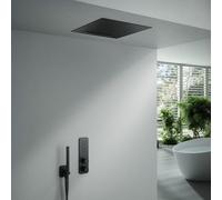 Mariner Oasy one sistema doccia con termostatico, set doccia e pannello pioggia in acciaio inox per installazione a soffitto, OASV1903-NO#Set2, Oasy nero opaco [Rubinetteria Bagno > Sistemi Doccia da 