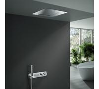 Mariner Oasy one sistema doccia con termostatico, set doccia e pannello pioggia in acciaio inox per installazione a soffitto, OAS1903-CR#Set2, Oasy cromo [Rubinetteria Bagno > Sistemi Doccia da Incass