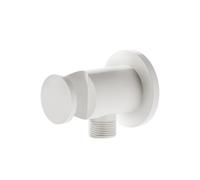 Mariner presa d'acqua in metallo con supporto doccetta rotonda, WLS0300-BO, Arya; Logica; Tao; Uno bianco opaco [Rubinetteria Bagno > Gomito di collegamento a parete]