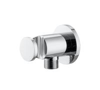 Mariner presa d'acqua in metallo con supporto doccetta rotonda, WLS0300-CR, Arya; Logica; Tao; Uno cromo [Rubinetteria Bagno > Gomito di collegamento a parete]