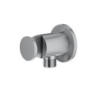 Mariner presa d'acqua in metallo con supporto doccetta rotonda, WLS0300-CS, Arya; Logica; Tao; Uno cromo spazzolato [Rubinetteria Bagno > Gomito di collegamento a parete]