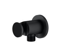 Mariner presa d'acqua in metallo con supporto doccetta rotonda, WLS0300-NO, Arya; Logica; Tao; Uno nero opaco [Rubinetteria Bagno > Gomito di collegamento a parete]