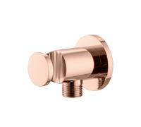 Mariner presa d'acqua in metallo con supporto doccetta rotonda, WLS0300-RG, Arya; Logica; Tao; Uno oro rosa [Rubinetteria Bagno > Gomito di collegamento a parete]