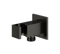 Mariner presa d'acqua in metallo con supporto doccetta squadrato, WLS0301-GM, Kobra; Otto; Quadra antracite spazzolato [Rubinetteria Bagno > Gomito di collegamento a parete]