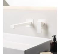 Mariner Quadra rubinetto lavabo a parete proiezione: 200 mm, incluso corpo incasso move, QUA1000-BO+INT0035-BO+BOQ0258-BO, Quadra bianco opaco [Rubinetteria Bagno > Rubinetteria Lavabo]