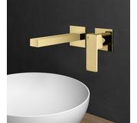 Mariner Quadra rubinetto lavabo a parete proiezione: 200 mm, incluso corpo incasso move, QUA1000-OR+INT0035-OR+BOQ0258-OR, Quadra oro [Rubinetteria Bagno > Rubinetteria Lavabo]