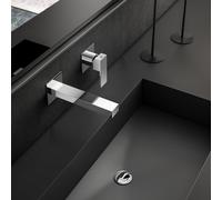 Mariner Quadra rubinetto lavabo a parete proiezione: 200 mm, per corpo incasso move, QUA1000-CR+BOQ0258-CR, Quadra cromo [Rubinetteria Bagno > Rubinetteria Lavabo]