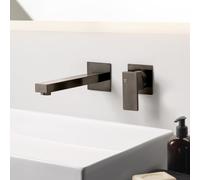 Mariner Quadra rubinetto lavabo a parete proiezione: 200 mm, per corpo incasso move, QUA1000-GM+BOQ0258-GM, Quadra antracite spazzolato [Rubinetteria Bagno > Rubinetteria Lavabo]