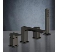 Mariner Quadra rubinetto vasca 4 fori per montaggio su bordo vasca, QUA0125-GM, Quadra antracite spazzolato [Rubinetteria Bagno > Rubinetteria Vasca]