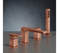 Mariner Quadra rubinetto vasca 4 fori per montaggio su bordo vasca, QUA0125-RS, Quadra rame opaco vintage [Rubinetteria Bagno > Rubinetteria Vasca]