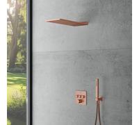 Mariner sistema doccia con termostatico Eden edge in orpo incasso, pannello pioggia con 2 tipi di getto e set doccetta in metallo, EDE2903-RS#Set1, Eden rame opaco vintage [Rubinetteria Bagno > Si