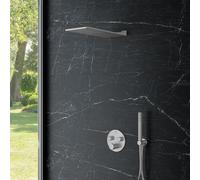 Mariner sistema doccia con termostatico Eden round incl. corpo incasso, pannello pioggia con 1 tipo di getto e set doccetta in metallo, EDE1902-CS#Set5, Eden cromo spazzolato [Rubinetteria Bagno > Sis