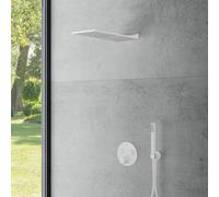 Mariner sistema doccia con termostatico Eden round incl. corpo incasso, pannello pioggia con 1 tipo di getto e set doccetta in metallo, EDE1902-BO#Set5, Eden bianco opaco [Rubinetteria Bagno > Sistemi