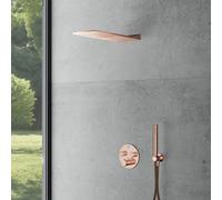 Mariner sistema doccia con termostatico Eden round incl. corpo incasso, pannello pioggia con 1 tipo di getto e set doccetta in metallo, EDE1902-RG#Set5, Eden oro rosa [Rubinetteria Bagno > Sistemi Doc