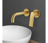 Mariner Tao rubinetto lavabo a parete proiezione: 212 mm, incluso corpo incasso move, TAO1000-OB+INT0035-OB+BOT0058-OB, Tao oro spazzolato [Rubinetteria Bagno > Rubinetteria Lavabo]