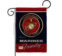 Marines Proudly Family - Armed Forces Marine Corps USMC Semper Fi United States American Military Veteran Retire Official - House Banner Small Yard Double-face, bandiera da giardino 33 x 47 cm