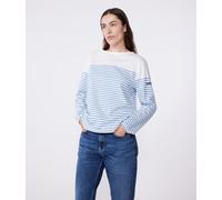 Marinière a maniche lunghe in cotone donna bianco MARSHMALLOW,blu ALASKA XS